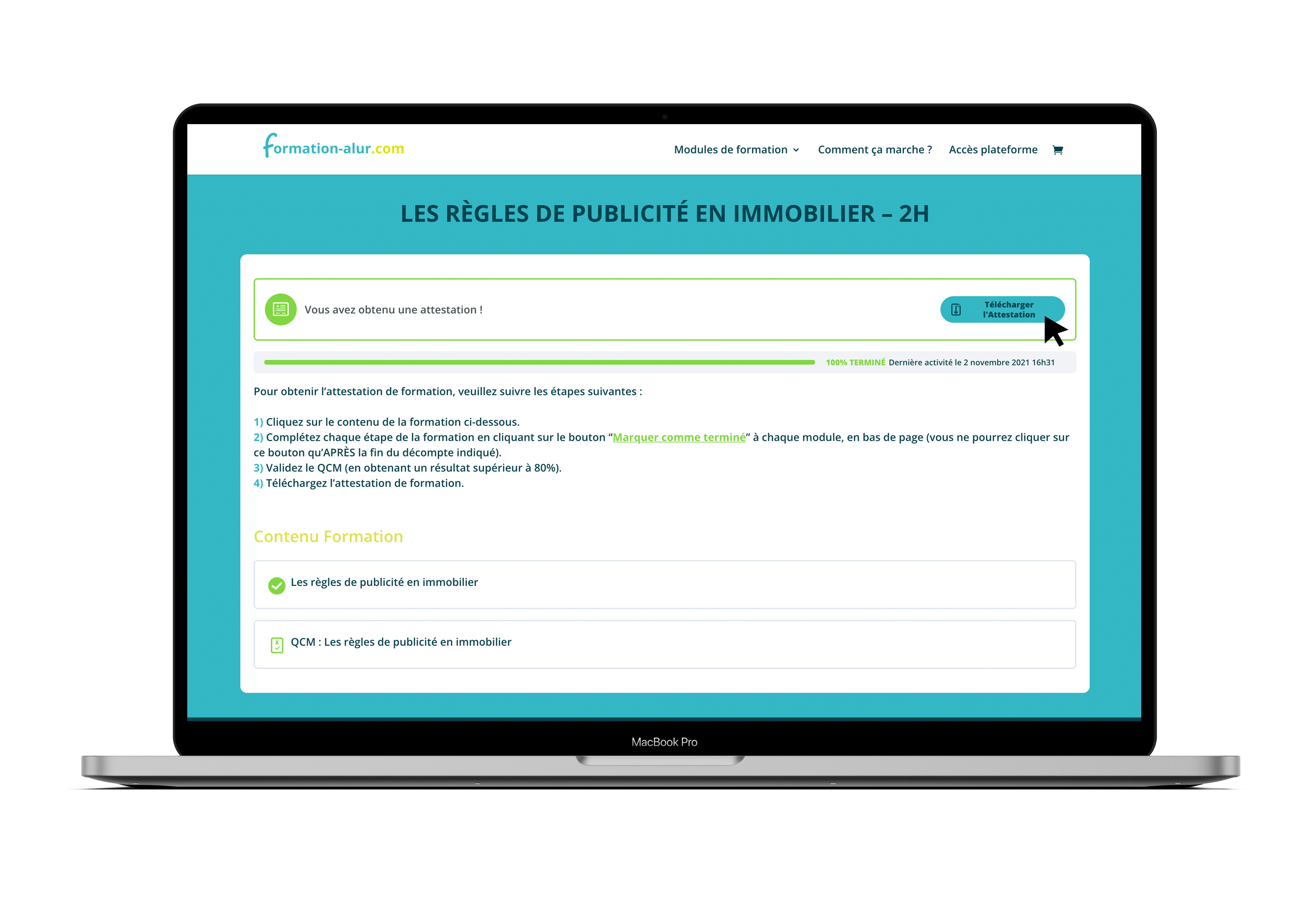 attestation professionnelle agent immobilier